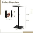 thumbnail image 5 of T Bar Purse Display Stand Handbag Rack,Adjustable Height Black Tabletop Hook Hanging Jewelry Stands,Stainless Steel Handbag Holder for Scarf, Necklace,Tie, 5 of 6