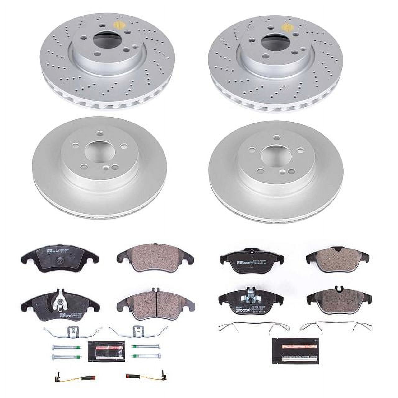 Power Stop Front and Rear Euro-Stop ECE-R90 Certified Brake Pad and Rotor Kit ESK7760