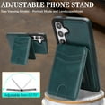 thumbnail image 3 of Compatible with Magsafe 2 in 1 Detachable for Samsung Galaxy S24 Plus Wallet Case with Card Holder Women Men, Magnetic PU Leather RFID Blocking Flip Kickstand Credit Slots,for S24 Plus, Green, 3 of 11