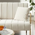thumbnail image 6 of Velvet Loveseat Sofa: 60 Inch Two Seater for Small Spaces in Bedroom, Apartment, Office, Living Room (Beige), 6 of 8