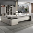 thumbnail image 3 of Minimalist Fashion Office Desk Nordic Long Drawers Wooden Single Designer Set Desk Tables Floor Mesa Computador House Furniture My Lux Decor Round, 3 of 30