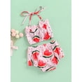 thumbnail image 4 of Lovely Baby Girl Swimwear Set, Neck Bow Knot Neck Hanger Tube Crop Tops Elastic Waist Short Pants, Kids Clothing, 4 of 9