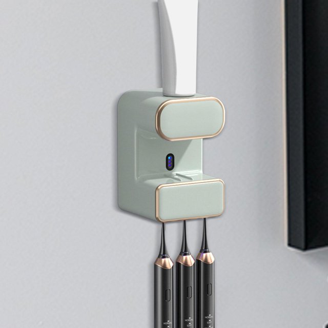 Dispensador eléctrico de pasta de dientes, accesorios de ño recargables montados en la pared, exprimidor de pasta de dientes para encimera del con luz