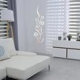 thumbnail image 4 of Etiqueta engomada de la pared del espejo de la flor 3D para el fondo de la pared del fondo de la pared del sofá de la sala de estar del dormitorio, decoración del hogar (plata) JAMW Sencillez, 4 of 5