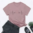 thumbnail image 5 of Ruyang Ladies Spring Summer Solid Color Printed Casual Comfortable Women's Tops Short Sleeve Tops Active Loose Tops Women, 5 of 6