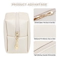 thumbnail image 3 of Uxcell Mini Makeup Bags, PU Waterproof Travel Toiletry Storage Bag Portable Make Up Pouch, Cute Preppy Cosmetic Bag with Zipper (Gold), 3 of 7