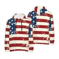 thumbnail image 4 of Zufioo Vintage American Flag Design Fleece Comfortable Hoodie for Mens,Sweatshirt for Men,Pullover Hooded Sweatshirt for Men -X-Large, 4 of 5