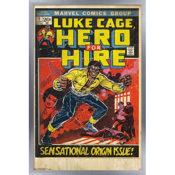 Marvel Comics - Luke Cage - Hero for Hire Cover #1 Wall Poster, 14.725" x 22.375", Framed