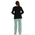 thumbnail image 4 of Just Love Womens Plush Pajama Pant Set with Matching Socks  Fun, Cozy Sleepwear with Sayings (Green Panda Jam, 1X), 4 of 5