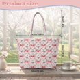 thumbnail image 7 of XYZCANDO Pink Goose Bow Print Padded Shoulder Tote Bag, Large Capacity Quilted Handbag for Work Shopping Travel, Lightweight Durable Daily Carryall with Wide Handles, 7 of 7