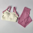 thumbnail image 2 of Conjunto de Yoga integrado con franjas de diferente Color de alta intensidad, 2 uds., ropa interior deportiva, mallas deportivas de cintura alta y levantamiento de cadera, 2 of 6