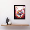thumbnail image 4 of Floofster Fluffy Cat Lover Pet Gift Portrait Pink Blue Orange Fantasy Artwork Painting Art Print Framed Poster Wall Decor 12x16 inch, 4 of 5