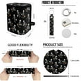 thumbnail image 6 of Jeiento Skull Car Accessories Sets 13 Pack Car Seat Cover Split Covers Steering Wheel Cover Seatbelt Pads Trash Can Auto Rear View Mirror Covers Cup Coasters Black Lipstick Holder Keychain, 6 of 7