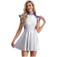 thumbnail image 4 of Choomomo Women's Shiny Outer Space Astronaut Alien Robot Cosplay Costume Flared A-line Mini Dress Blue 4XL, 4 of 6