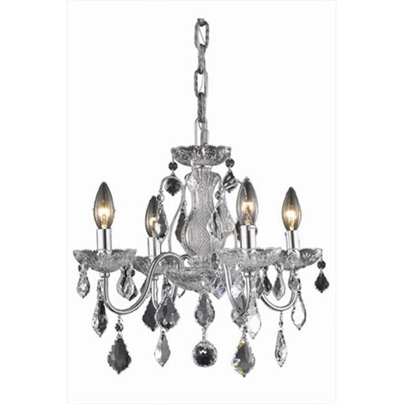 Elegant Lighting 2015D17C-EC 17 D x 15 in. St. Francis Collection Hanging Fixture - Elegant Cut, Chrome