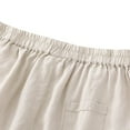 thumbnail image 3 of HomeGardon Womens Linen Shorts Shorts for Women,Summer Cotton Linen Elastic Waist Solid Thin Quarter Shorts,M-XXL, 3 of 5