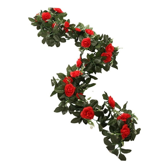Abbracc Greenery Vine Peony Flower Garland Silk Floral Vine Artificial Peony Flower Vine Red