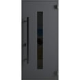 thumbnail image 4 of Front Exterior Prehung Steel Door / Ronex 0130 Grey / Entry Metal Modern Painted W36" x H80" Left hand Inswing, 4 of 5