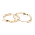 thumbnail image 2 of 10pcs 201 Stainless Steel Huggie Hoop Earring Findings with Horizontal Loop and 316 Surgical Stainless Steel Pin Real 24k golden Plated 22x18x3mm Hole: 2.5mm Pin: 1mm, 2 of 2