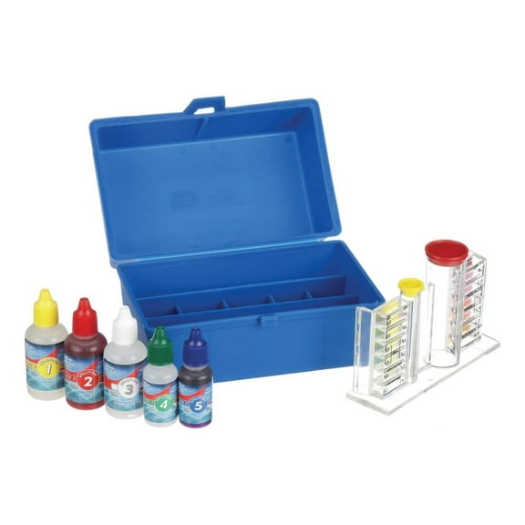 Blue Devil 5-Way OTO Swimming Pool Test Kit- Chlorine/Bromine, pH, Alkalinity and Acid Demand, Includes Easy to Read Vials