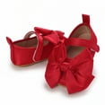 thumbnail image 4 of Infant Baby Girls Moccasins Cute Big Bowknot Soft Sole Flat Shoes Prewalker Anti-Slip Shoes First Walker Shoes, 4 of 8