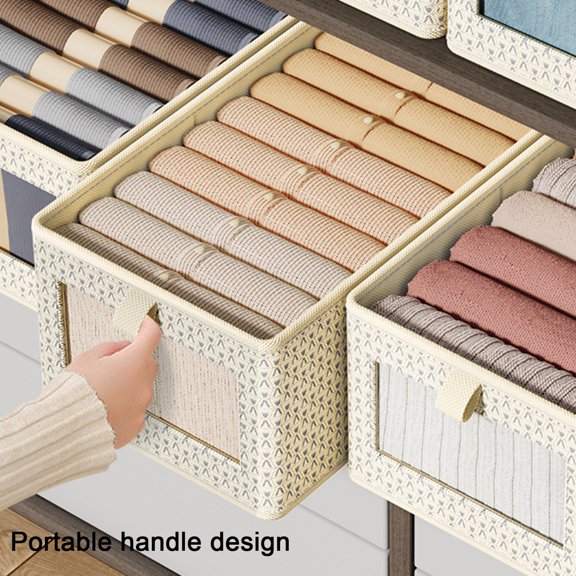 Hanyge Stackable Dresser Drawer and Closet Storage Organizer Bin, Yellow