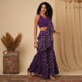 thumbnail image 2 of Globus Women Ethnic Motifs Pure Georgette Palazzo Saree, 2 of 6