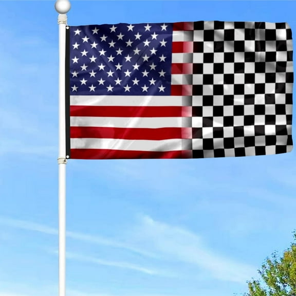 Racing Flag Racing American Grommet Flag Banner with Grommets 3x5Feet Man cave Decor