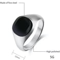 thumbnail image 6 of Gold/Silver Big Square Band Men's Stainless Steel Black Ring Size 7-12, 6 of 6