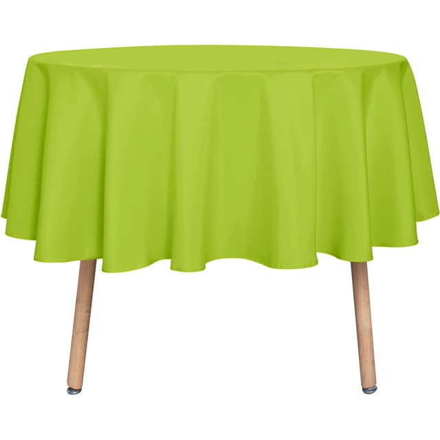 LAICAIW Round Tablecloth-48 Inch-Water Resistant Spill Proof Washable Polyester Table Cloth Decorative Fabric Table Cover for Dining Table, Buffet Parties and Camping, Apple Green
