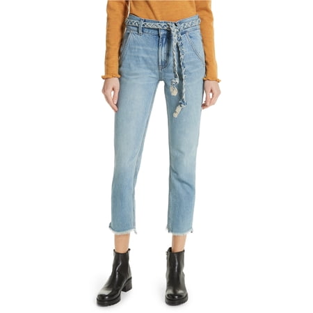 Free People Womens Solid Regular Fit Jeans Blue 25