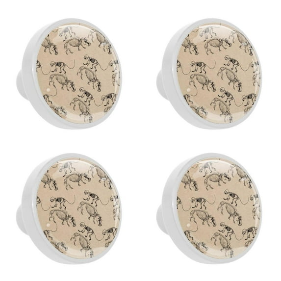 4 Pcs Hippo Knobs for Kitchen Cabinet Cupboard Dresser Bookcase Drawer Pulls Handles Round Home Decor