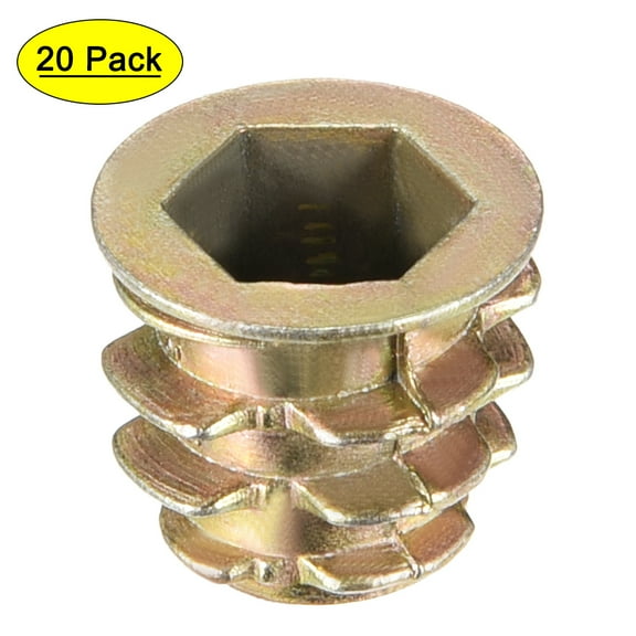 Threaded Insert Nuts Zinc Alloy Hex Socket M8 Internal Threads 12mm Length 20Pcs