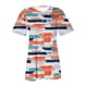 thumbnail image 4 of ICHUANYI Clearance Women Fashion Casual Print Round Neck Loose Short Sleeve T-shirt Top Blouse Pullover(Orange, S) ICHUANYI WER2023080907993, 4 of 5
