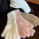 thumbnail image 3 of Guantes largos de lana de visón dulce para mujer, manoplas de felpa cortas y esponjosas de punto grueso para invierno, guantes protectores antifríos para exteriores, 3 of 5