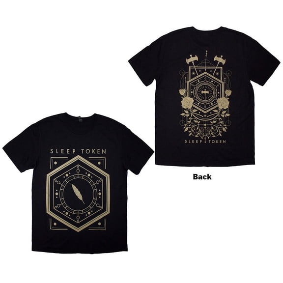 Sleep Token Unisex T-Shirt Emergence Feathered Host (Black) (Back Print)