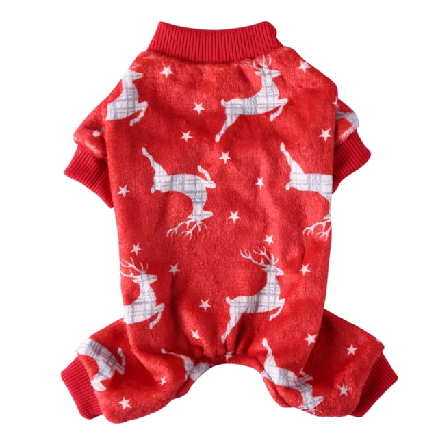 Pijama de sudadera con patrón navideño para perros pequeños y medianos, ropa navideña, mono de Año Nuevo para perro, suéteres de lana Coral, abrigo cálido brillar Hogar