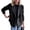 Black, variant on Women's Double Breasted Wool Pea Coat Notched Lapel Ribbed Knit Long Sleeve Short Blazer Jacket Fall Outerwear Coat