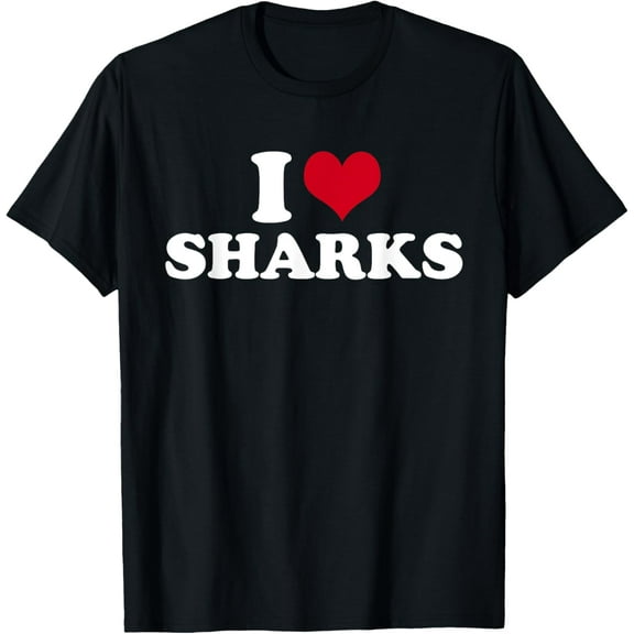 men and women can wear,I Love Sharks T-Shirt