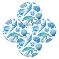 thumbnail image 2 of 15.4" Round Placemat Set of 4 Polyester Fabric Place Mats Non-Slip Dining Kitchen Table Mats for Kitchen Party Decor Marine Organismsd, 2 of 5