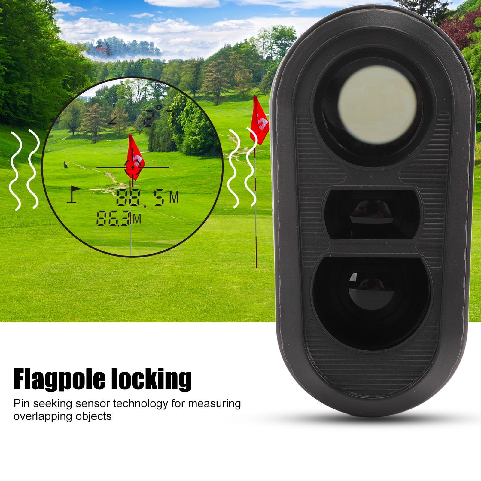 Nieyigj Golf Rangefinder with Slope Switch USB Rechargeable 6.5X Magnification 656 Yards / 600m Range Laser Range Finder Black