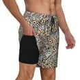 thumbnail image 2 of Kdxio Zebra Print Men's Swim Trunks with Compression Liner 7 Inch Inseam Quick Dry Swim Shorts, 2 of 7