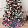 thumbnail image 5 of Rateoe Floral Print Christmas Tree Skirt 48" for Xmas Holiday New Year Party Circle Tree Mat Ornaments Decoration, 5 of 7