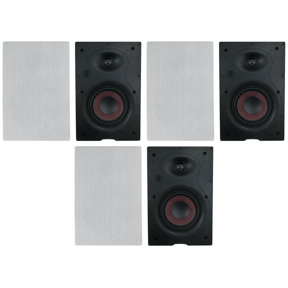 (6) Rockville WA658 6.5" In-Wall Home Speakers w Kevlar Woofer Silk Dome Tweeter