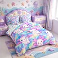 thumbnail image 2 of Manfei Amphibian Axolotl Print 7-Piece Twin Bedding,Aquatic Animal Bedding Comforter Set,Colorful Stars Reversible, 2 of 7