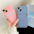 thumbnail image 2 of Funda de lujo con ranura para tarjeta para iPhone 15, 14, 13, 12, 11, 16 Pro Max, funda de silicona suave para iPhone 16, 15, 14 Plus, 2 of 5