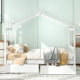 thumbnail image 2 of Aukfa Full House Bed with Storage Drawers, Wood Montessori Bed - White, 2 of 8