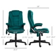 thumbnail image 4 of Massage Executive Office Chair, Swivel Desk Chair with 6 Vibration Point, Heat and Armrests, Reclining Computer Chair for Adult Working, Study, Adjustable Height, Green, 4 of 8