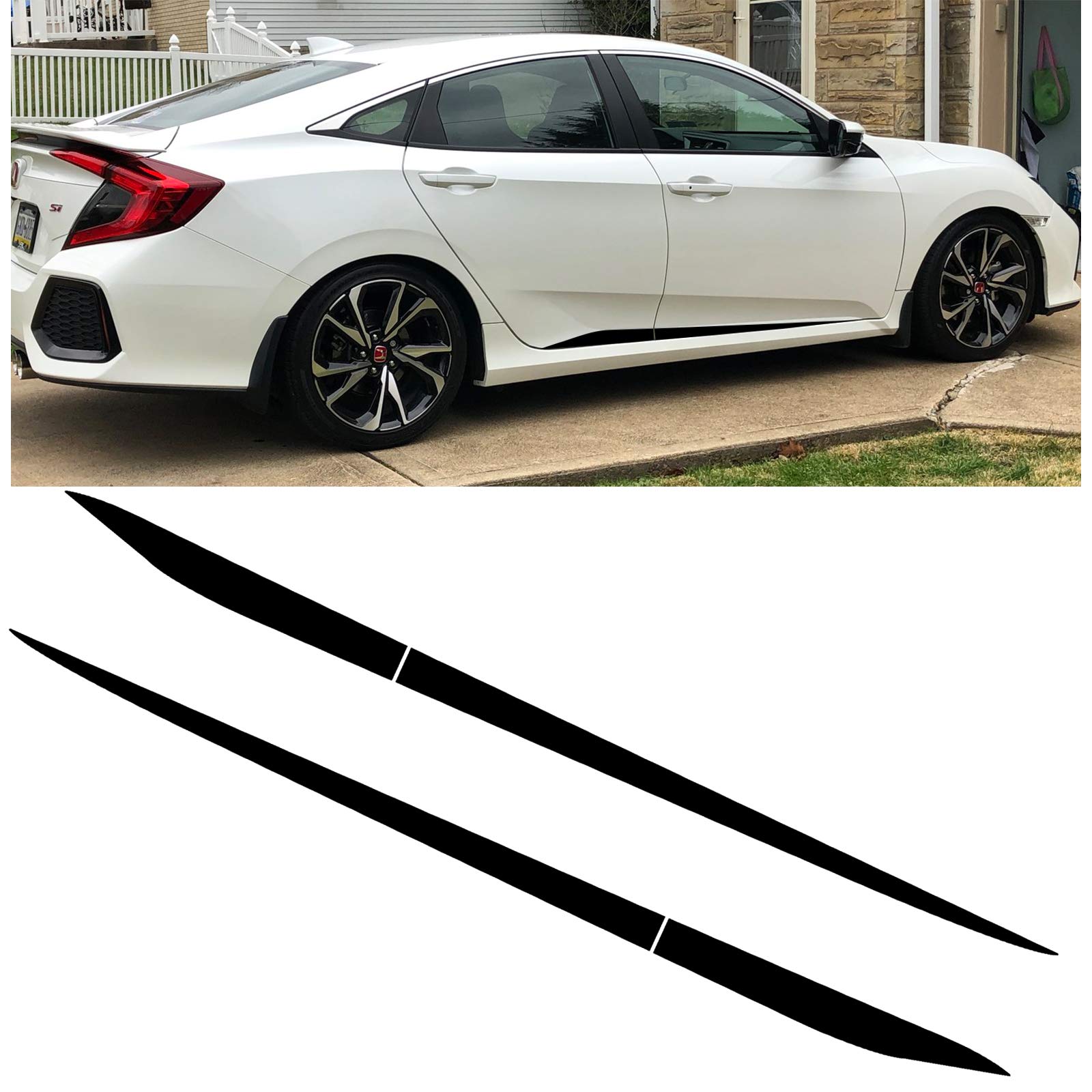 Xotic Tech Car Side Skirt Stripe Sticker Lower Door Panel Decal Molding