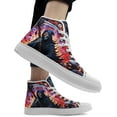thumbnail image 2 of Skull High Top Canvas Sneakers for Men Women, Gothic Floral Print Streetwear Casual Fashion Skate Shoes, 2 of 7